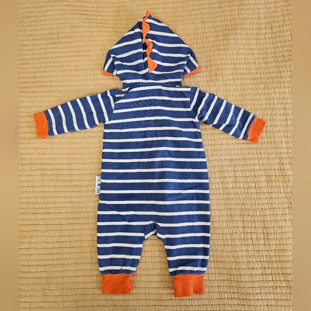 Purl Lamb Striped 100%‎ Cotton Onesie Unisex Dinosuar 0/6 M Playful Dinosaur
